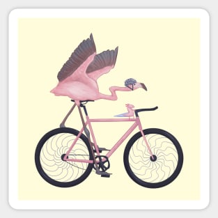 Flamingo Biker Sticker